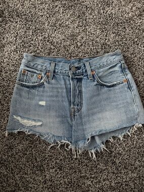 Levi’s 501 High-Rise Light Blue Denim Cutoff Shorts